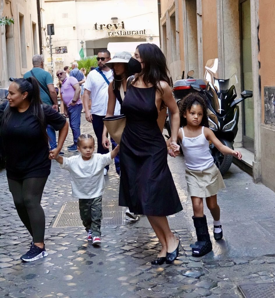 Kylie Jenner was seen with her children, Aire and Stormi, in Rome, Italy