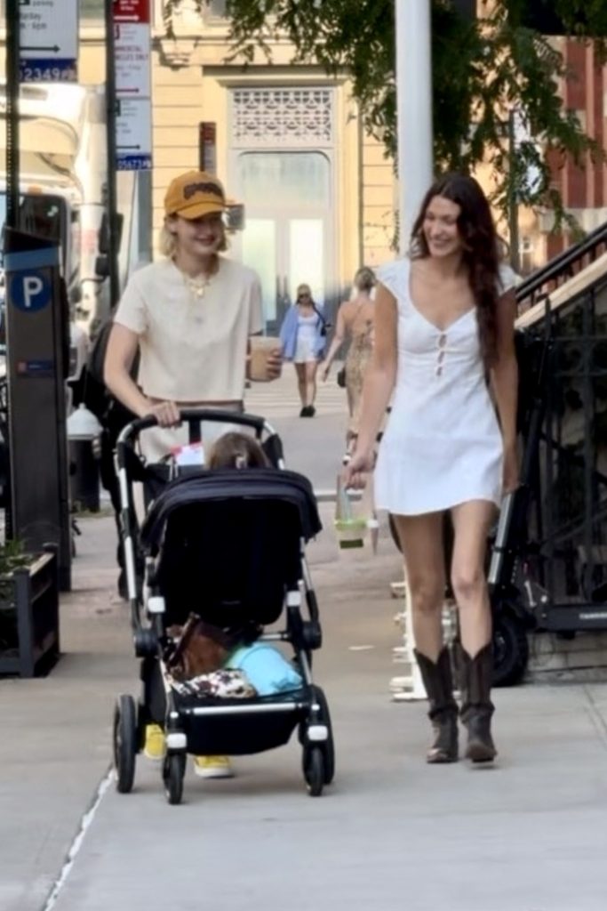 Gigi Hadid was seen strolling with her daughter Khai and her sister Bella Hadid in New York