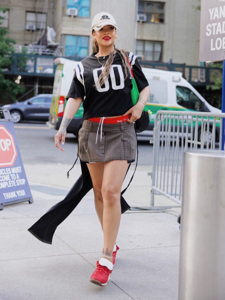 Rihanna was spotted attending the AC Milan vs. Man City game at Yankee Stadium