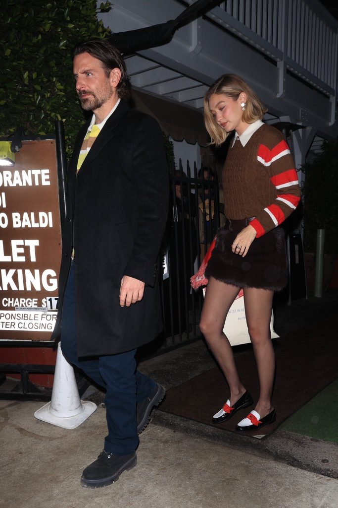 Gigi Hadid and Bradley Cooper at Giorgio Baldi in Santa Monica.