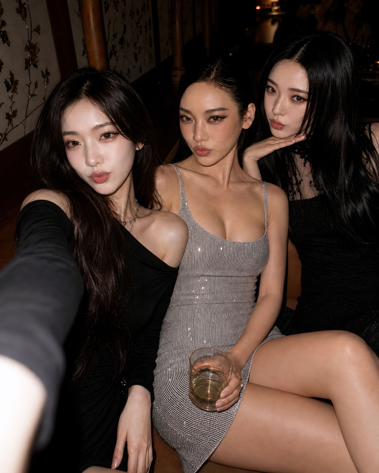 银色亮片吊带裙夜店辣妹风闺蜜聚会穿搭-街拍look