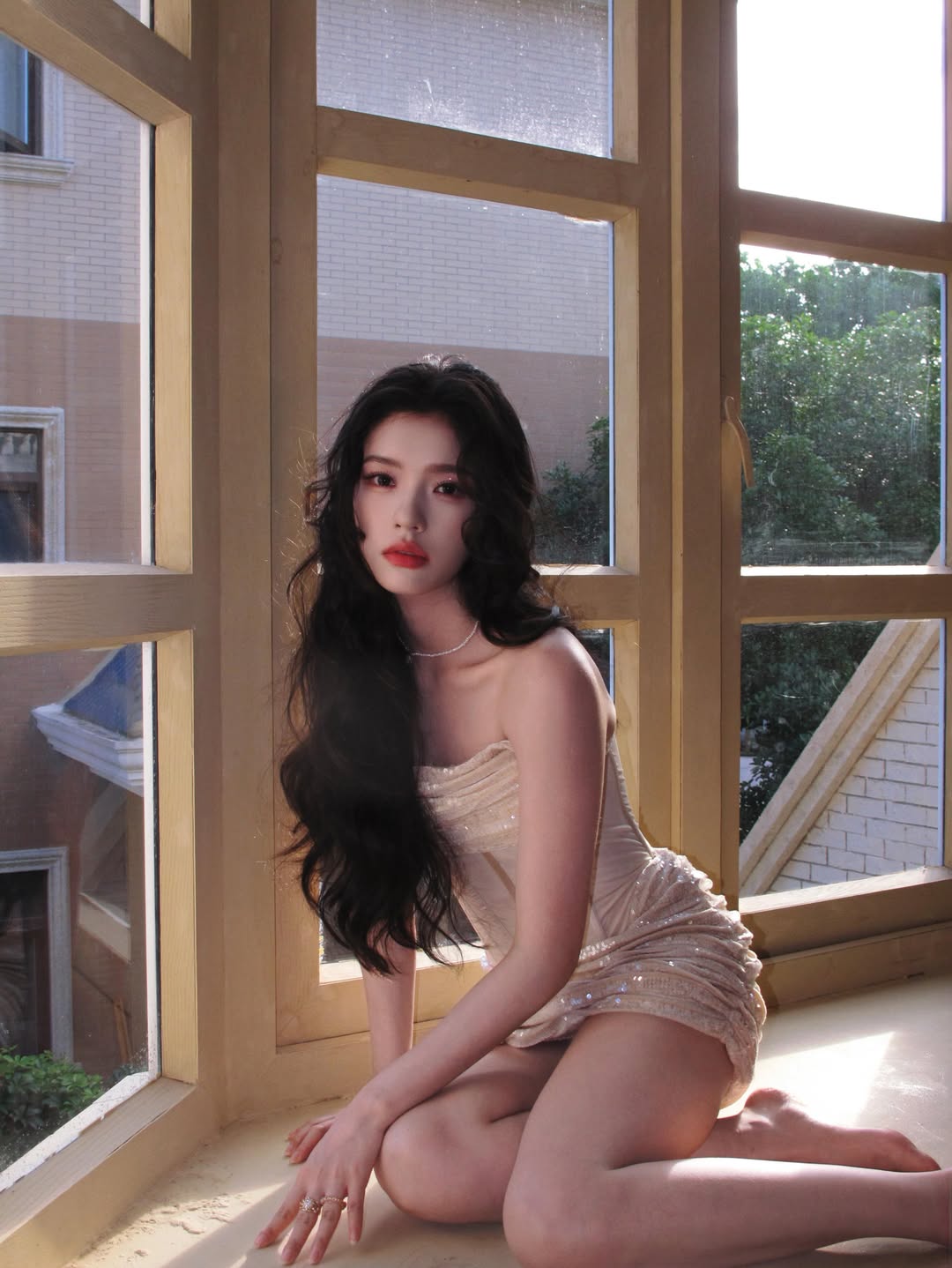 林允日常穿搭，清新少女感满满