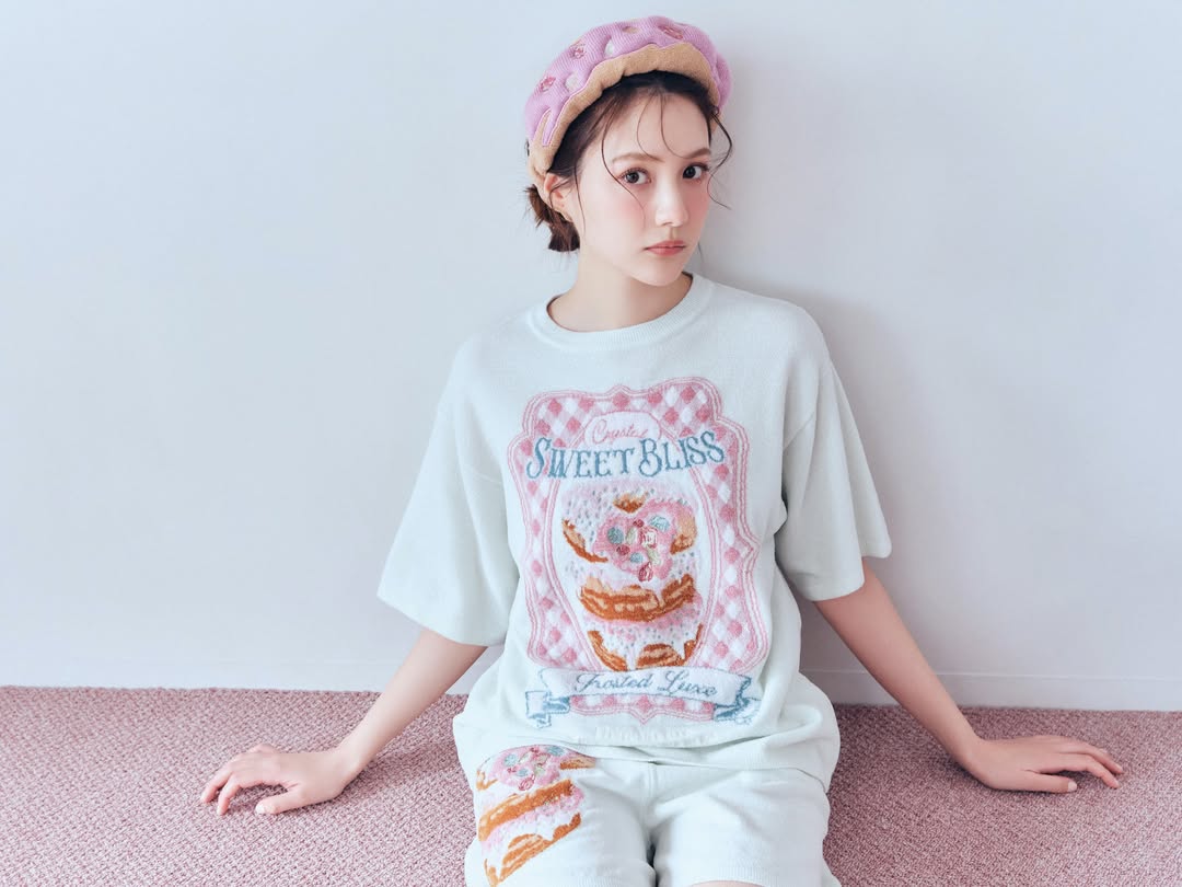 tori_luna0310薄荷绿印花短袖T恤配同款短裤
